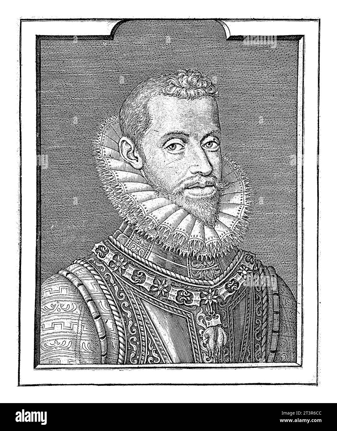 Ritratto di Alberto, Arciduca d'Austria, Hieronymus Wierix, dopo il 1598 - 1619 Busto ritratto di Alberto, Arciduca d'Austria. Indossa armatura e un cha Foto Stock