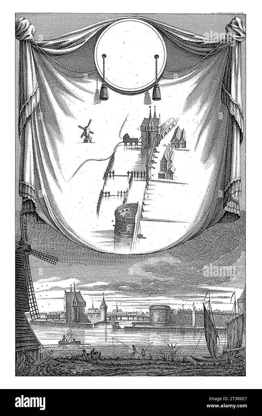 Regulierspoort van Amsterdam, Jan Goeree, 1782 due rappresentazioni del Regulierspoort di Amsterdam e del Rondeel intorno al 1544. Foto Stock