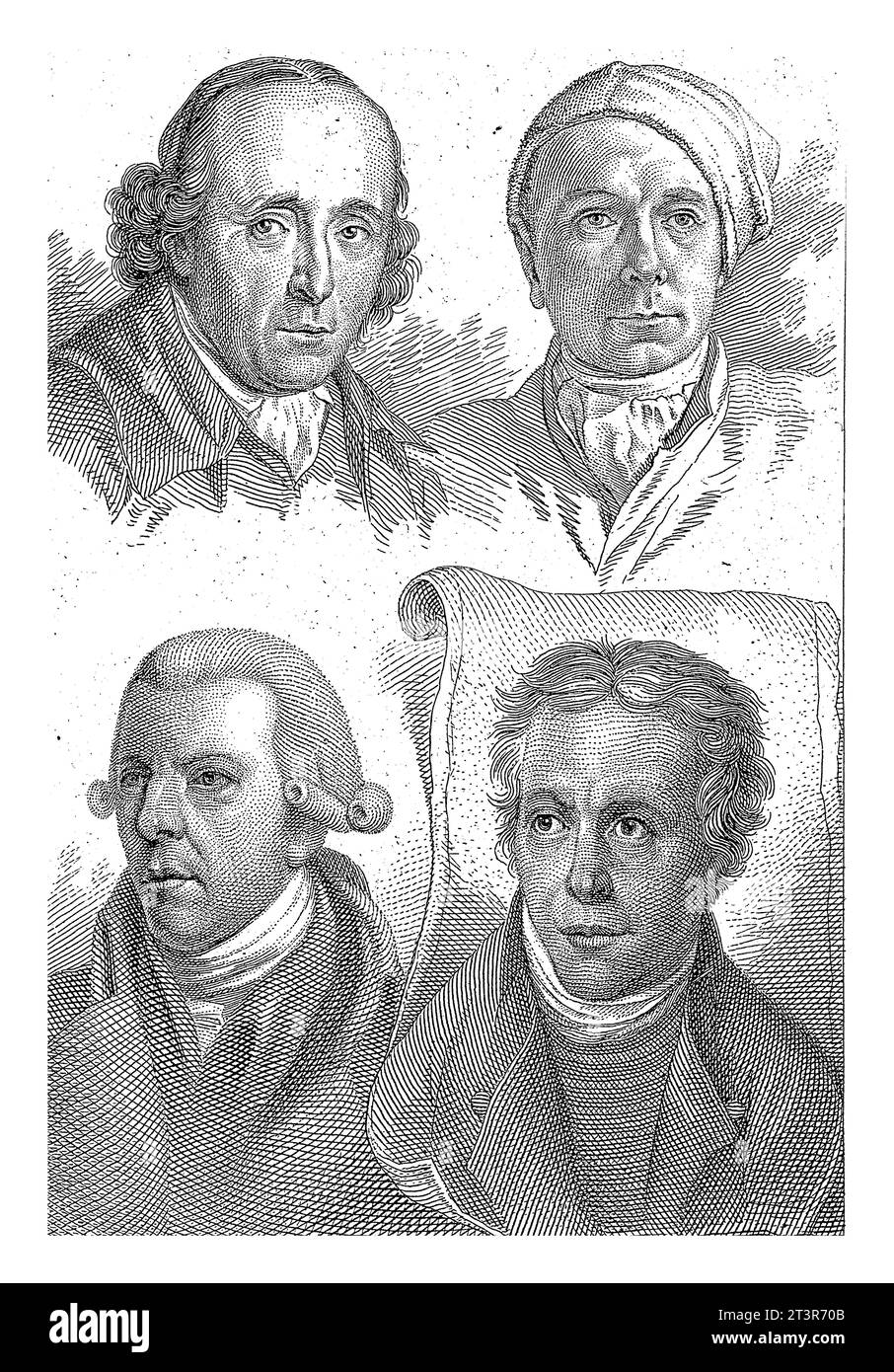 Ritratti di Gerard van Nijmegen, Jacob Cats, Reinier Vinkeles e Dirk Langendijk, Jacob Ernst Marcus, 1817 ritratti degli artisti Gerard van Nijme Foto Stock