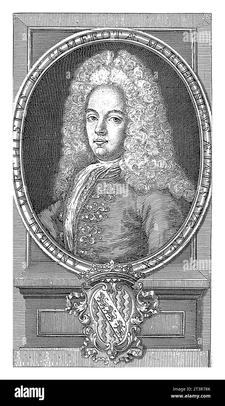Ritratto del poeta Annibale marchese, Giuseppe Magliar, 1700 - 1799, inciso d'epoca. Foto Stock