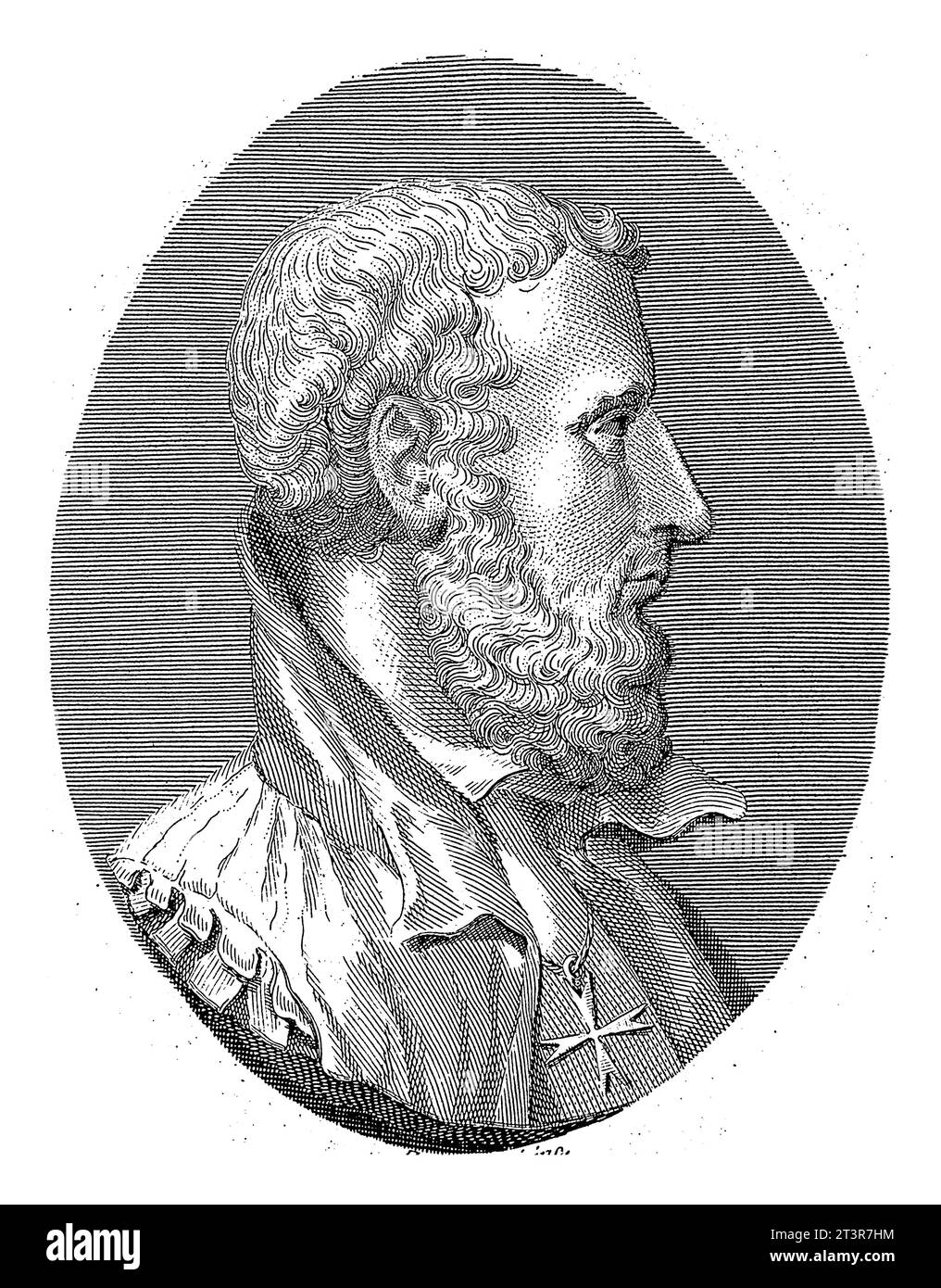 Ritratto del poeta e drammaturgo Annibale caro, Paolo Caronni, 1789 - 1842, inciso vintage. Foto Stock