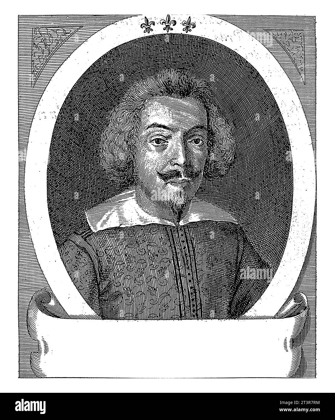 Portret van Giorgio Serra, Giacomo Piccini, 1647, inciso d'epoca. Foto Stock