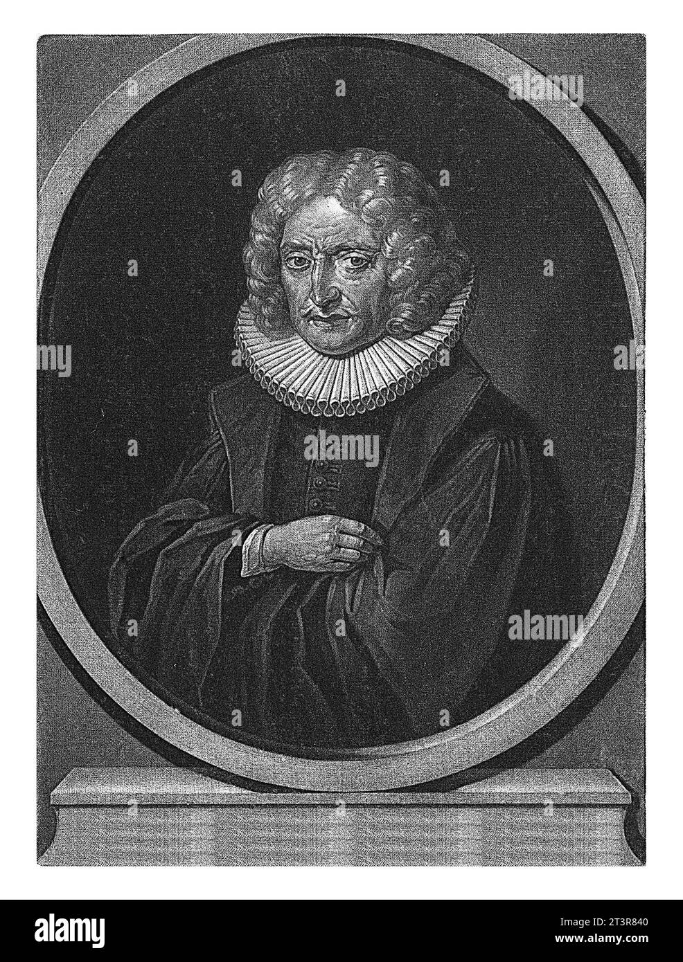 Ritratto di Kaspar Neumann, Pieter Schenk (i), 1670 - 1713 il teologo e poeta Kaspar Neumann all'età di 50 anni. Foto Stock