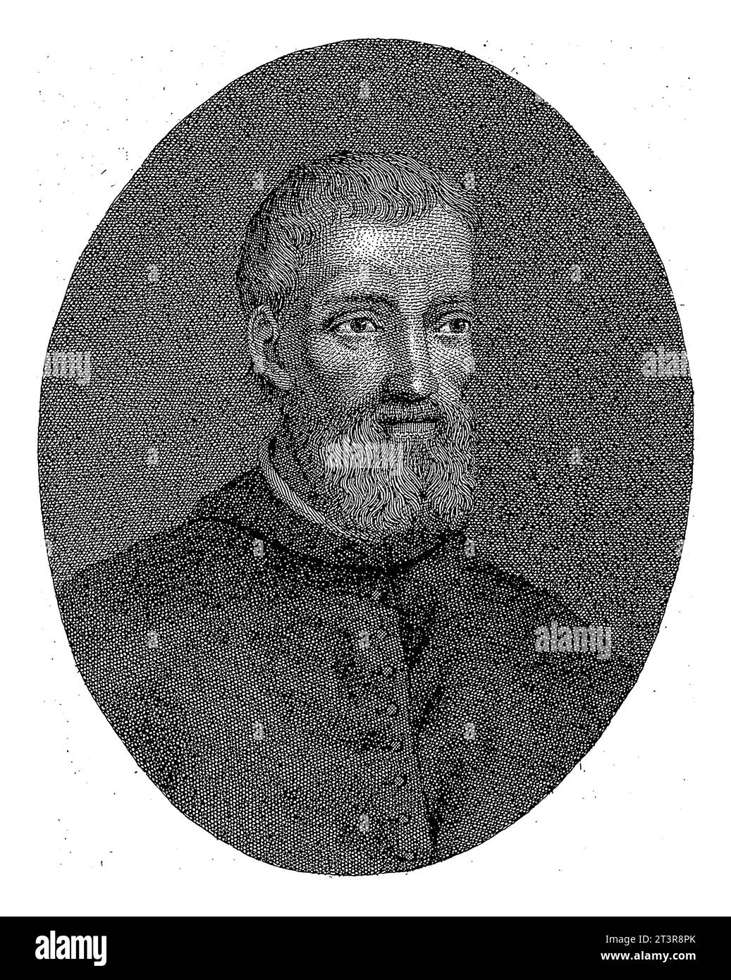 Ritratto dell'Umanista e storico Jacopo Bonfadio, Paolo Caronni, 1789 - 1842, inciso d'epoca. Foto Stock