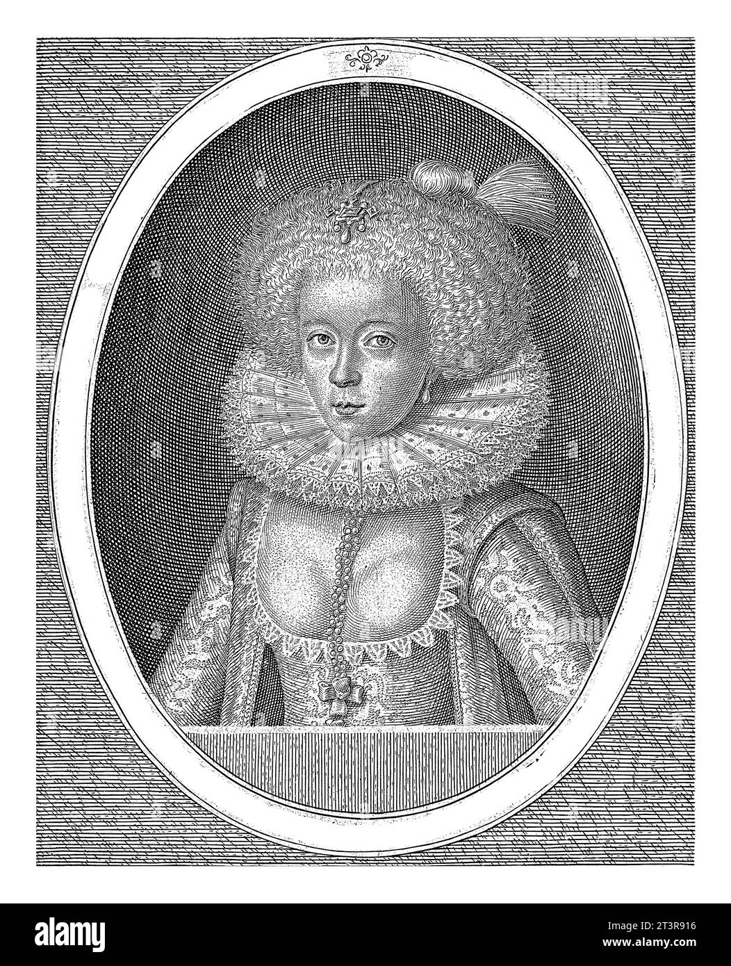 Ritratto di Frances Carr, Simon van de Passe, 1615 - 1622 Ritratto di Frances Carr ( Howard), contessa di Somerset. Ciondolo di un ritratto di Robert CA Foto Stock