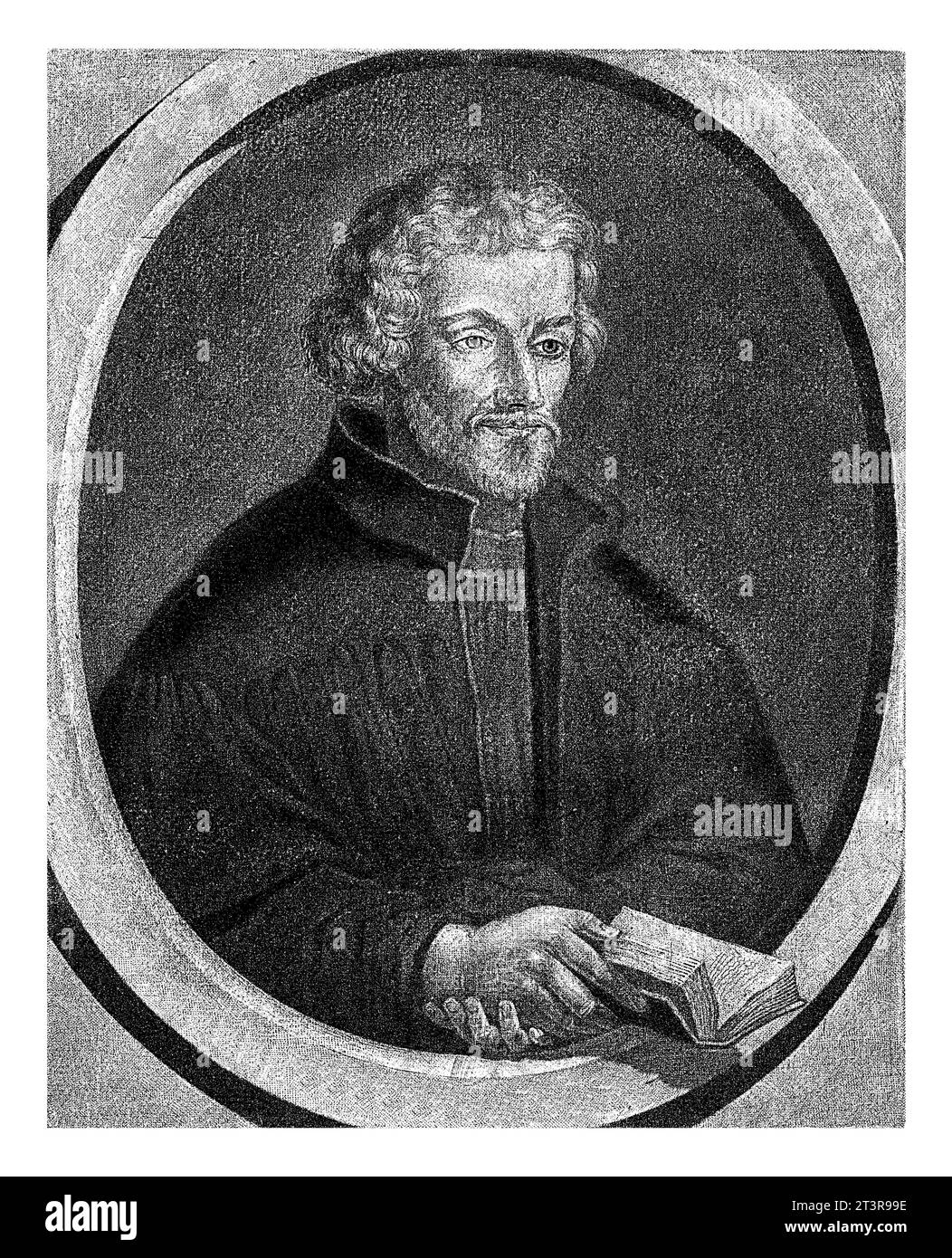 Ritratto di Philipp Melanchthon, Pieter Schenk (i), 1670 - 1713 l'umanista tedesco Philipp Melanchthon con un libro in mano. Foto Stock