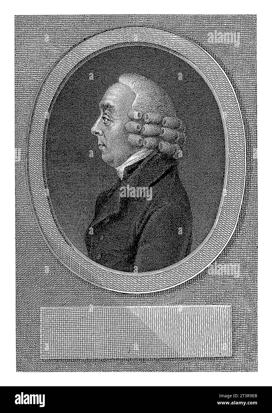 Ritratto di Willem de Vos, Reinier Vinkeles (i), dopo Johan Anspach, 1751 - 1816 Ritratto di Willem de Vos, ministro mennonita ad Amsterdam. Foto Stock