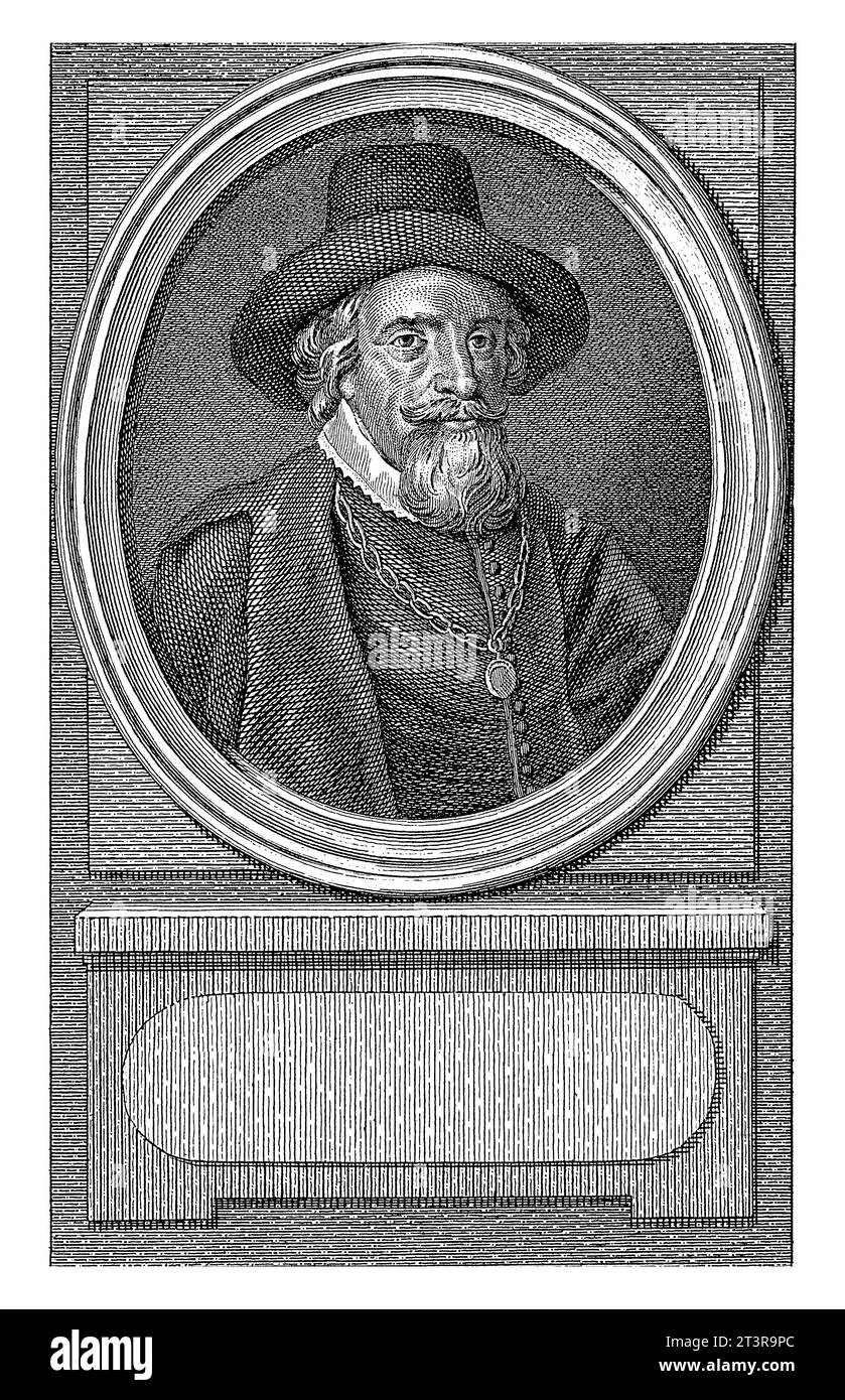 Ritratto di Isaac Doreslaer, Reinier Vinkeles (i), dopo Jacobus Buys, 1789 Ritratto dell'ambasciatore inglese Isaac Doreslaer. Foto Stock