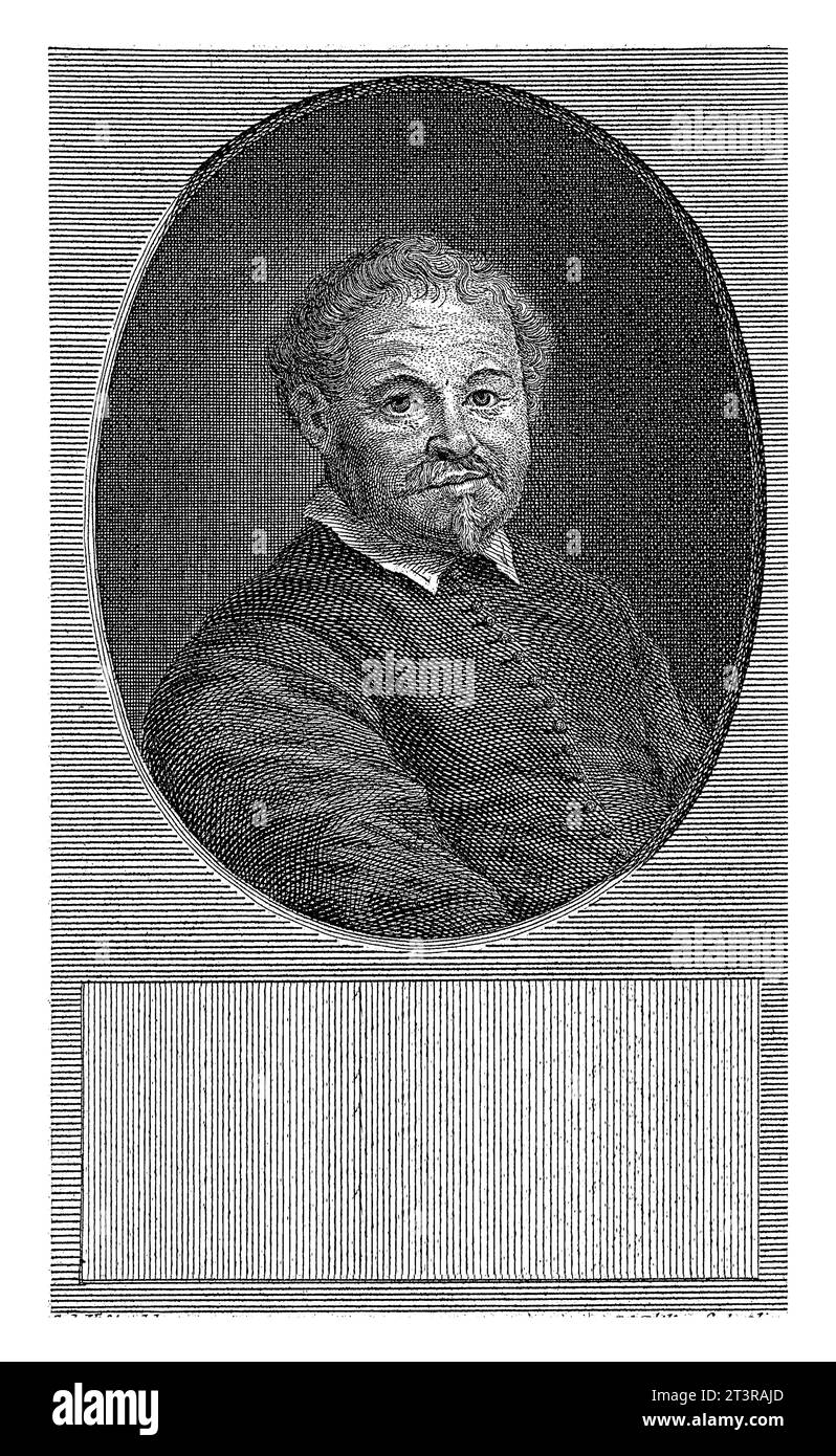 Ritratto del ministro mennonita Jacob Cornelisz., Jan Caspar Philips, dopo Cornelis Visscher (II), 1736 - 1775 Ritratto di Jacob Cornelisz., Menno Foto Stock