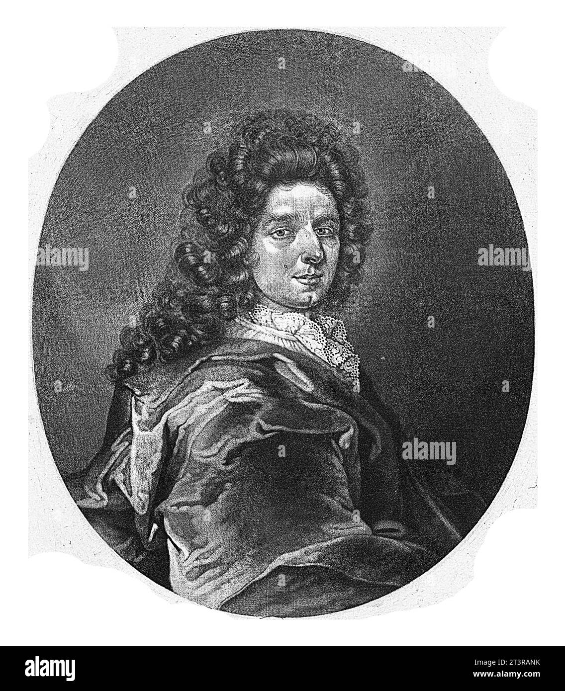 Ritratto del calligrafo Jacob Gadelle, Pieter Schenk (i), 1670 - 1713 Foto Stock