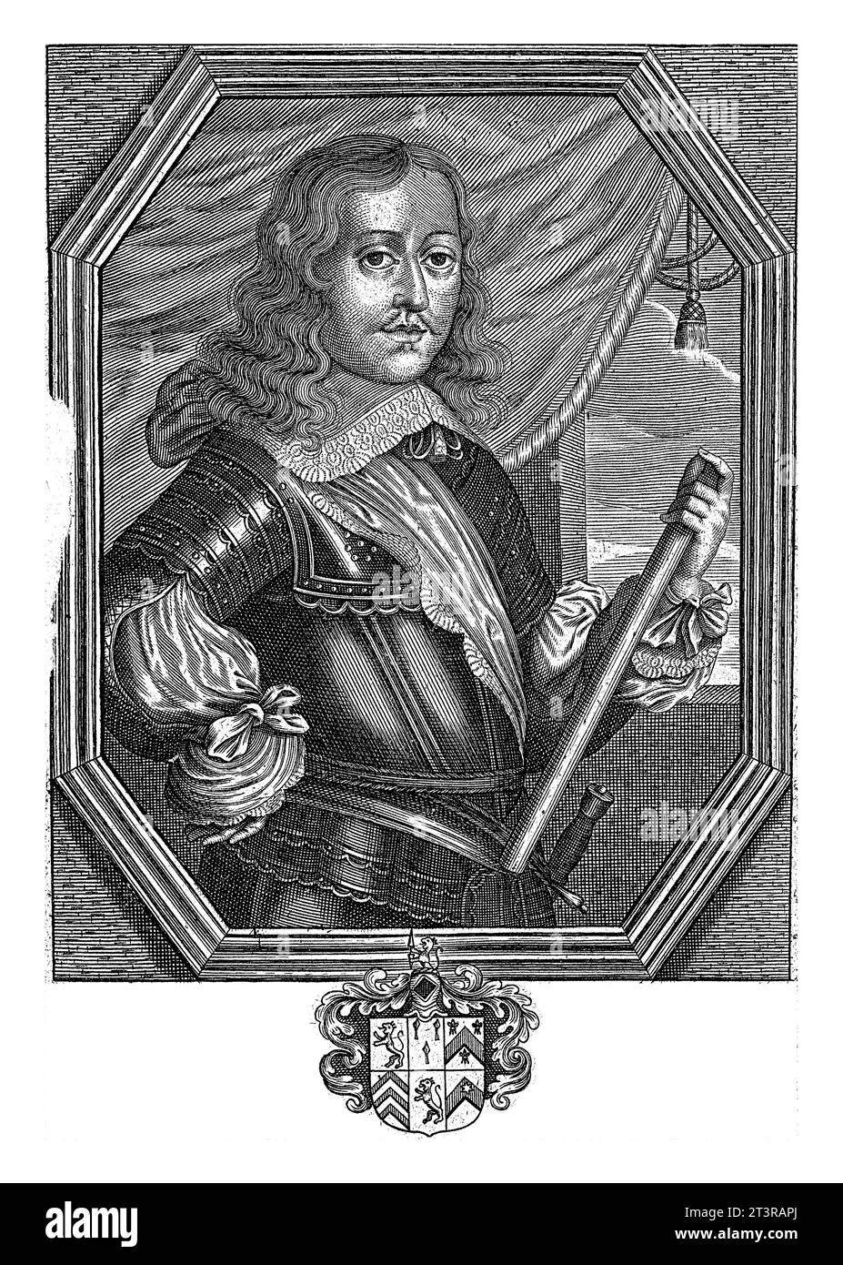 Ritratto di Richard Cromwell, Philibert Bouttats (i), dopo circa 1664 - prima del 1734 Ritratto di Richard Cromwell, terzo figlio di Oliver Cromwell e' Foto Stock