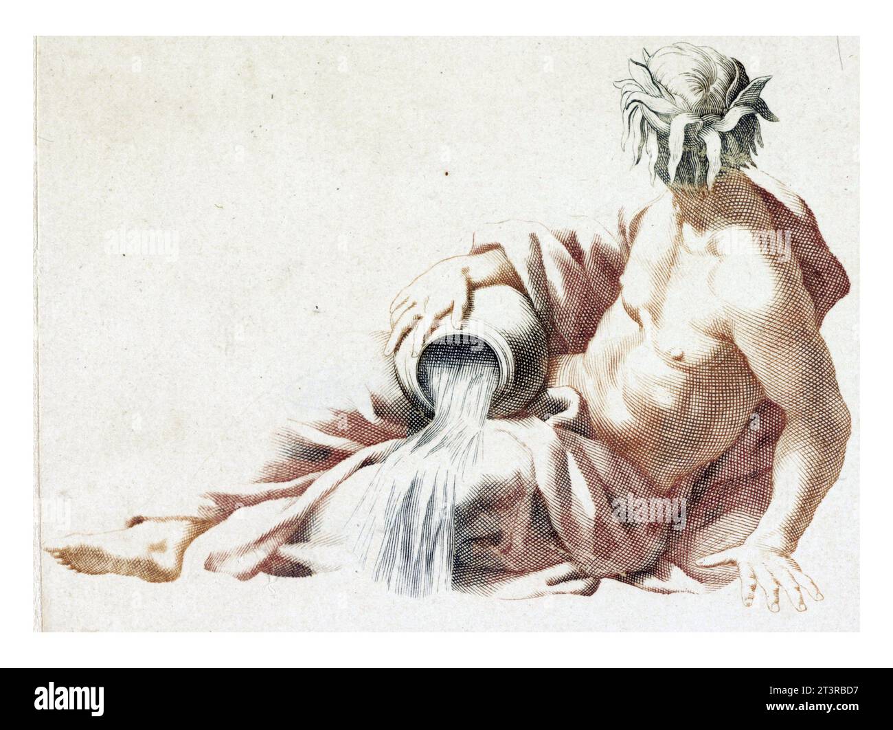River God, anonimo, 1688 - 1698, vintage inciso. Foto Stock