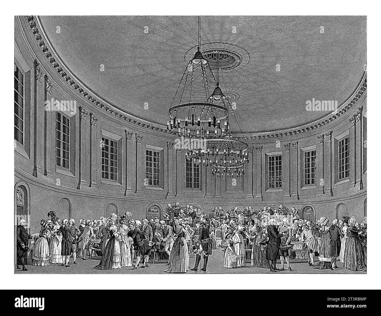 Auditorium in Felix Meritis, 1789, Reinier Vinkeles (i), dopo Jacques Kuyper, dopo Pieter Barbiers (i), 1794 visitatori nell'Auditorium nella costruzione Foto Stock