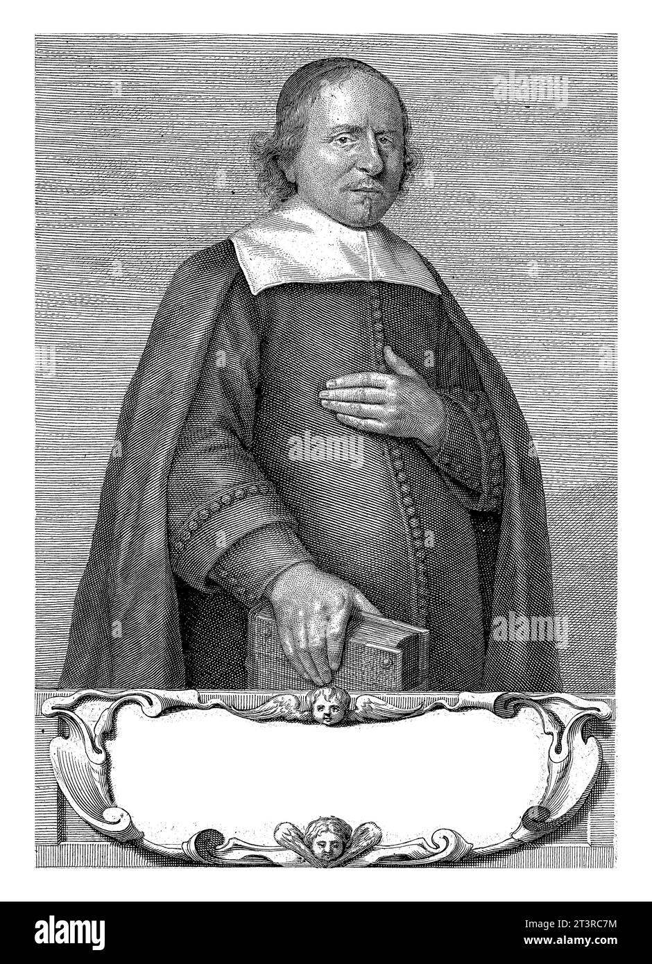 Ritratto del sacerdote Everhard Bornaeus, Abraham Bloteling, dopo Pieter Schenk (i), 1668 Foto Stock