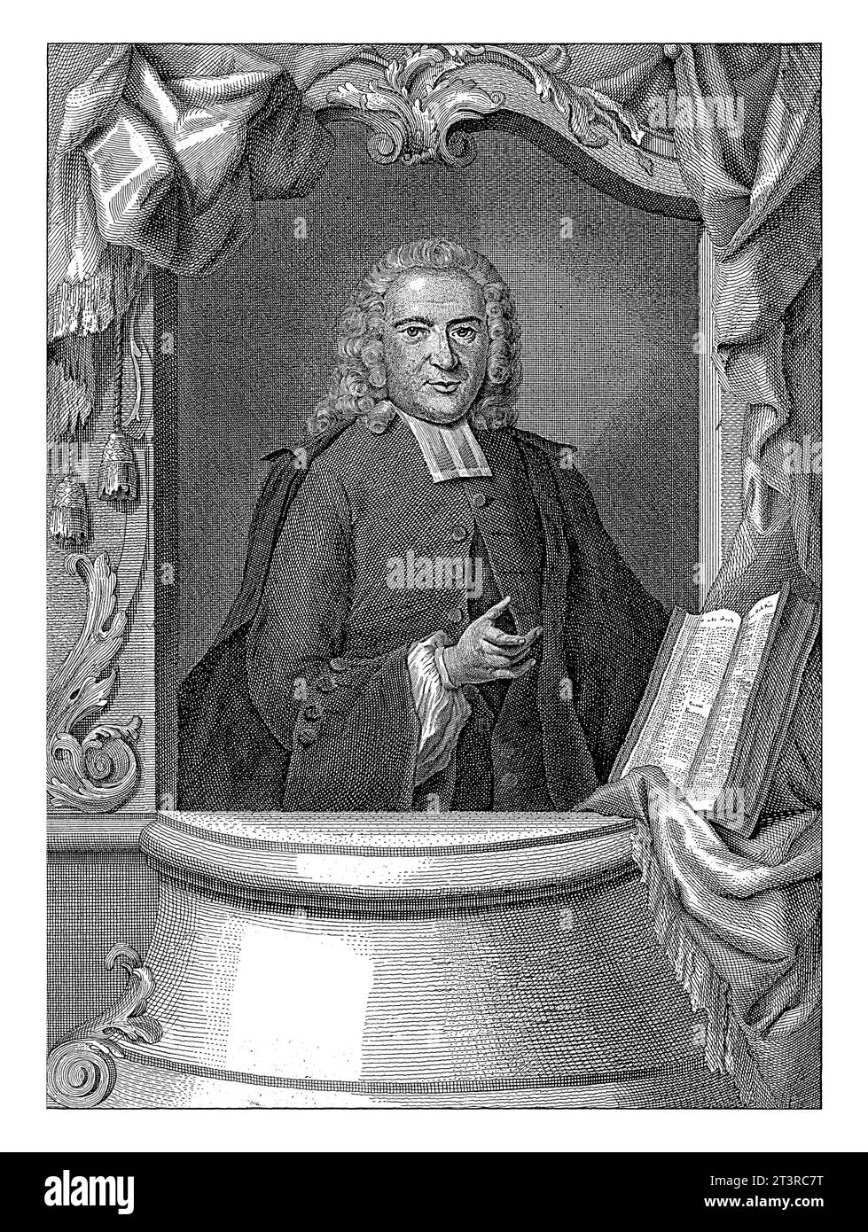 Ritratto del predicatore Johannes Boskoop, Barent de Bakker, dopo Jacob Houbraken, dopo Jan Maurits Quinkhard, 1762 Foto Stock