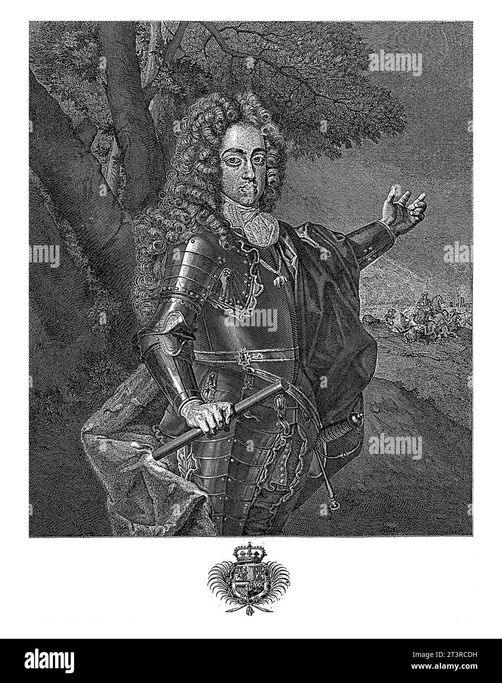 Ritratto di Carlo vi, imperatore del Sacro Romano Impero, Andreas Reinhard (i), dopo Frans van Stampart, 1686 - 1742 Foto Stock