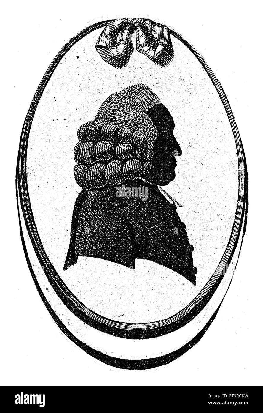Ritratto silhouette di Petrus Kaas, Govert Kitsen, 1776 - 1810 Ritratto di Petrus Kaas, predicatore in varie città olandesi. Indossa una parrucca per batteria e B. Foto Stock