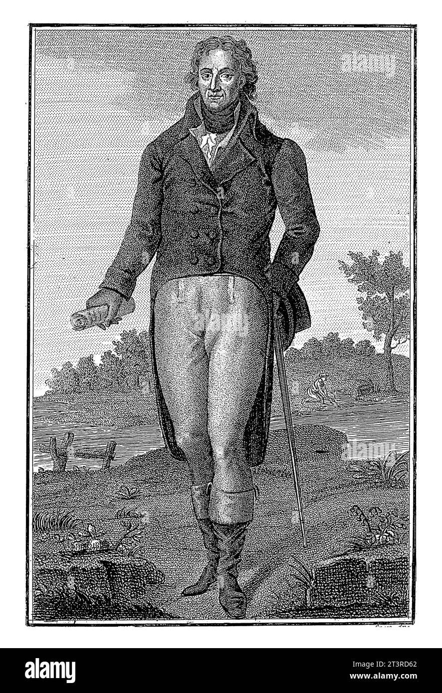 Portret van geoloog Deodat Gratet de Dolomieu, Giovanni Antonio Sasso, dopo Antonio bramati, 1809 - 1816 ca., inciso d'epoca. Foto Stock