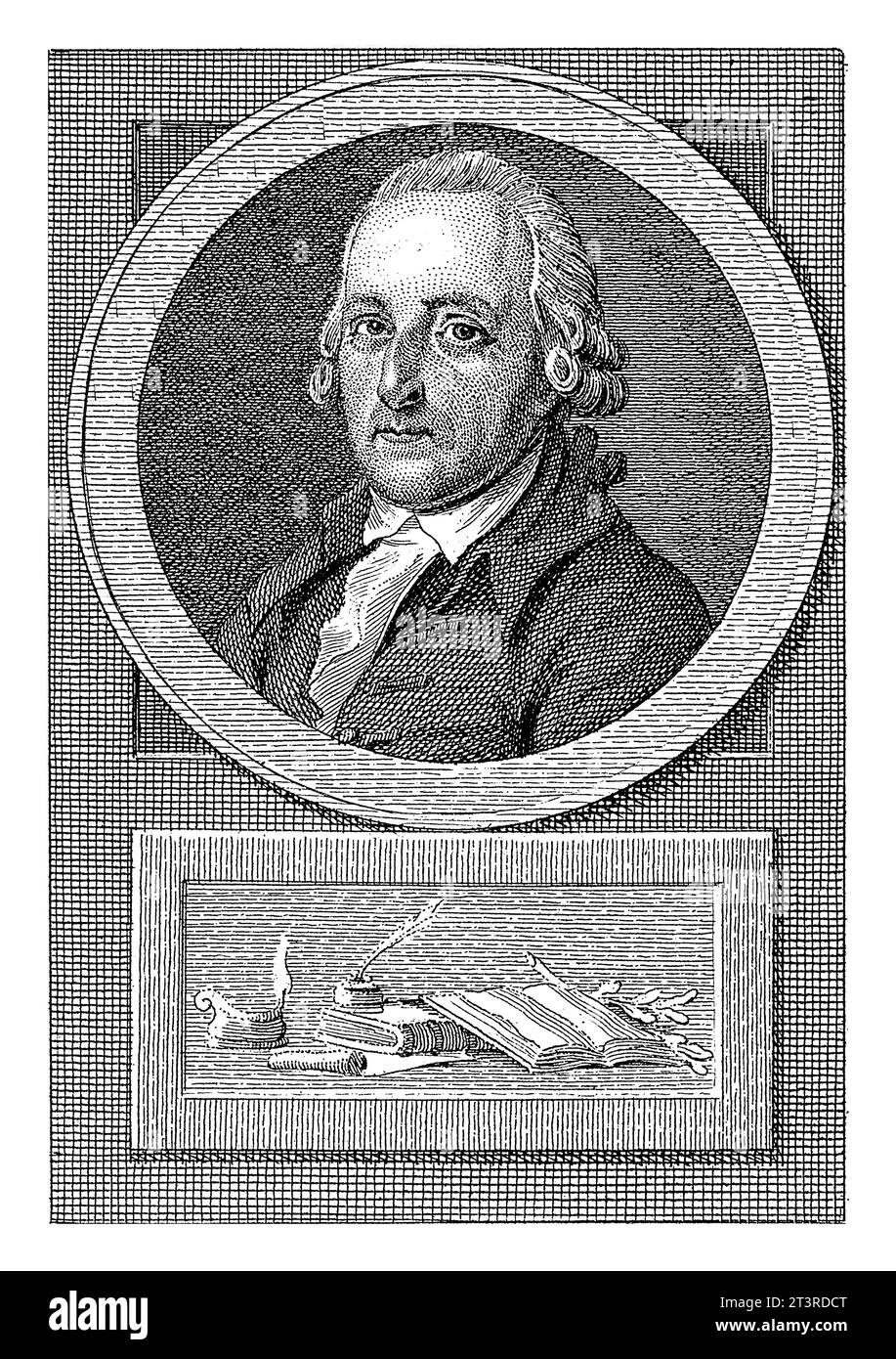 Ritratto di IJsbrand van Hamelsveld, Reinier Vinkeles (i), dopo Jacobus Buys, 1783 - 1795 Ritratto di IJsbrand van Hamelsveld, professore di teologia Foto Stock