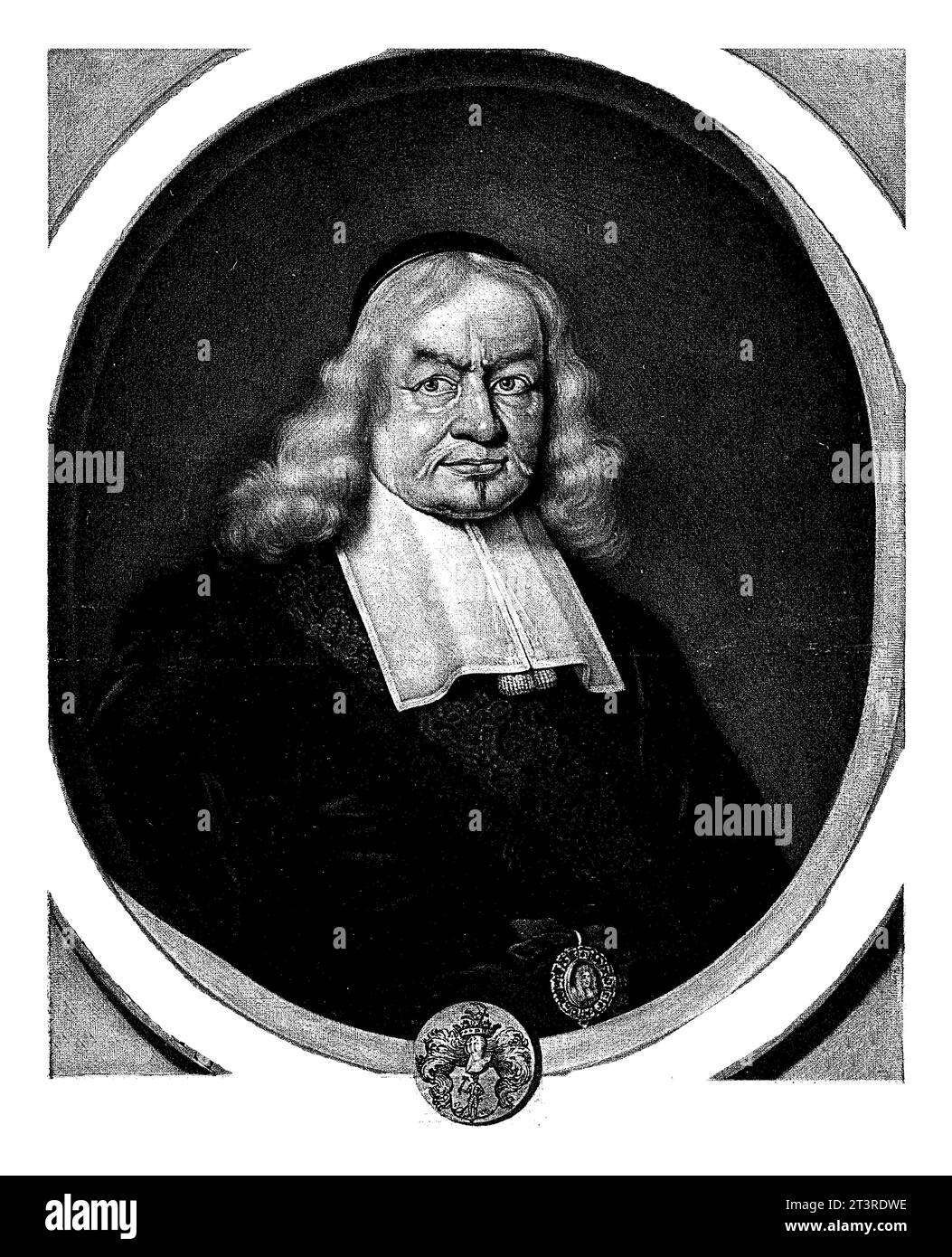 Ritratto di Ernst Ludwig Aveman, Pieter Schenk (i), 1689 - 1713 il cancelliere e ambasciatore Ernst Ludwig Aveman con una fascia. Foto Stock