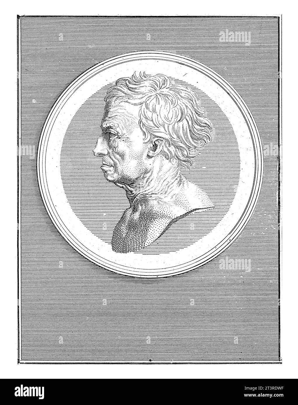 Medaglione con il ritratto di Etienne Picart, Bernard Picart, 1730 Medaglione con il ritratto di Etienne (Stephanus) Picart, chiamato anche "il romano" Foto Stock
