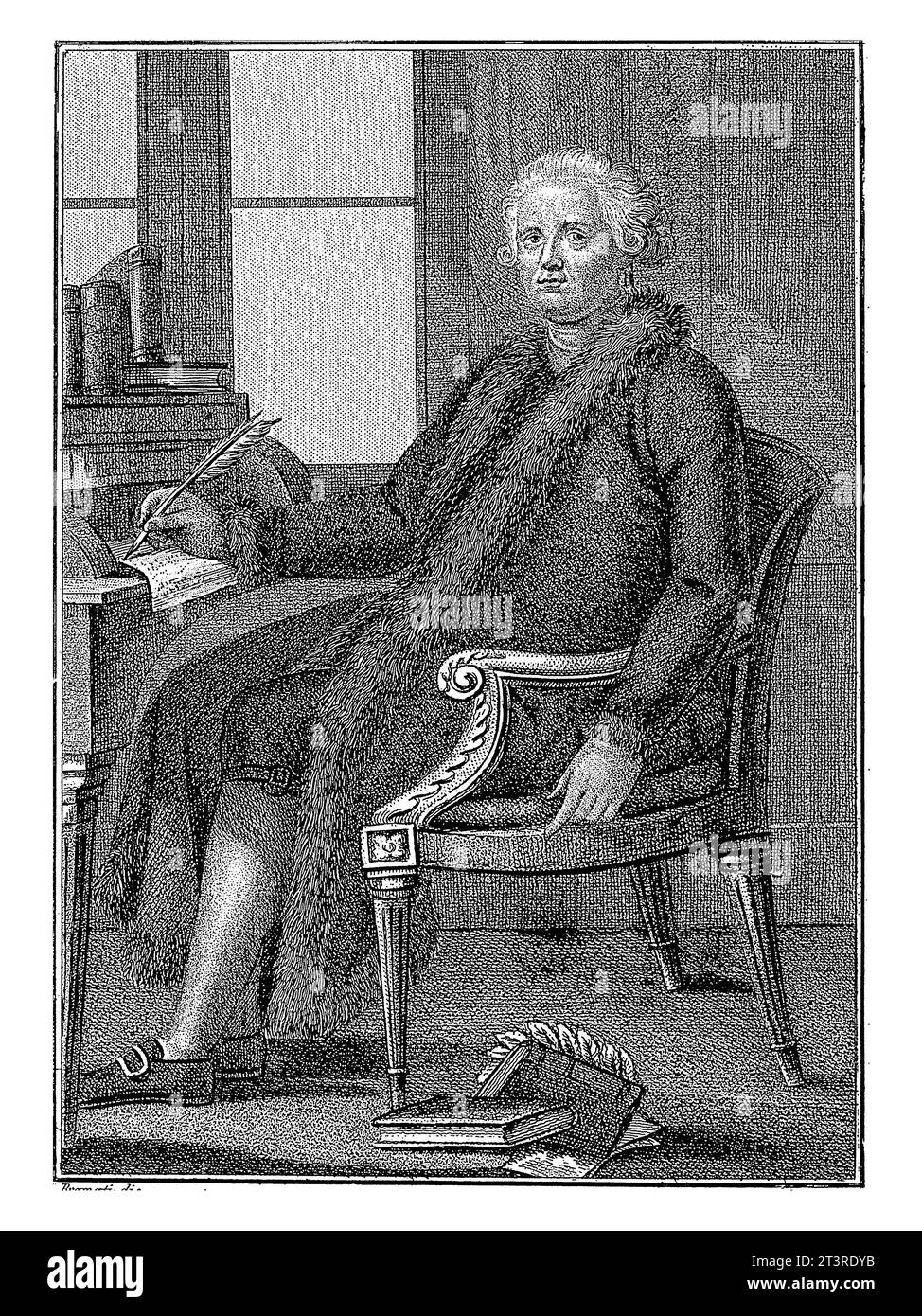 Ritratto del filosofo ed economista Pietro Verri, Giovanni Antonio Sasso, dopo Antonio Bramati, 1809 - 1816 circa, inciso vintage. Foto Stock