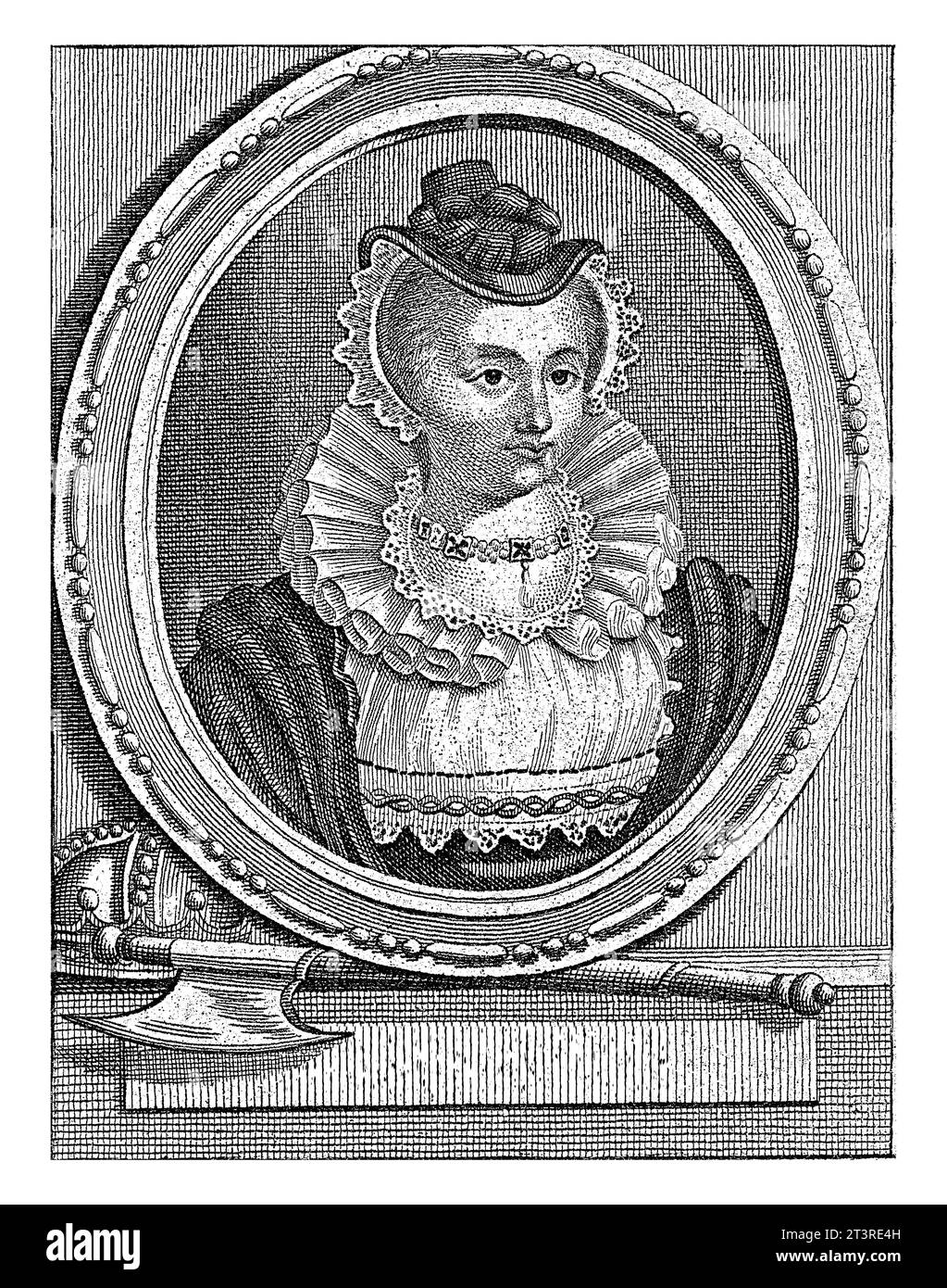 Ritratto della Regina Maria i Stuart, di Scozia, Carel Jacob de Huyser, dopo Reinier Vinkeles (i), 1763 - 1804 Busto di Maria i Stuart, Regina di Scozia Foto Stock