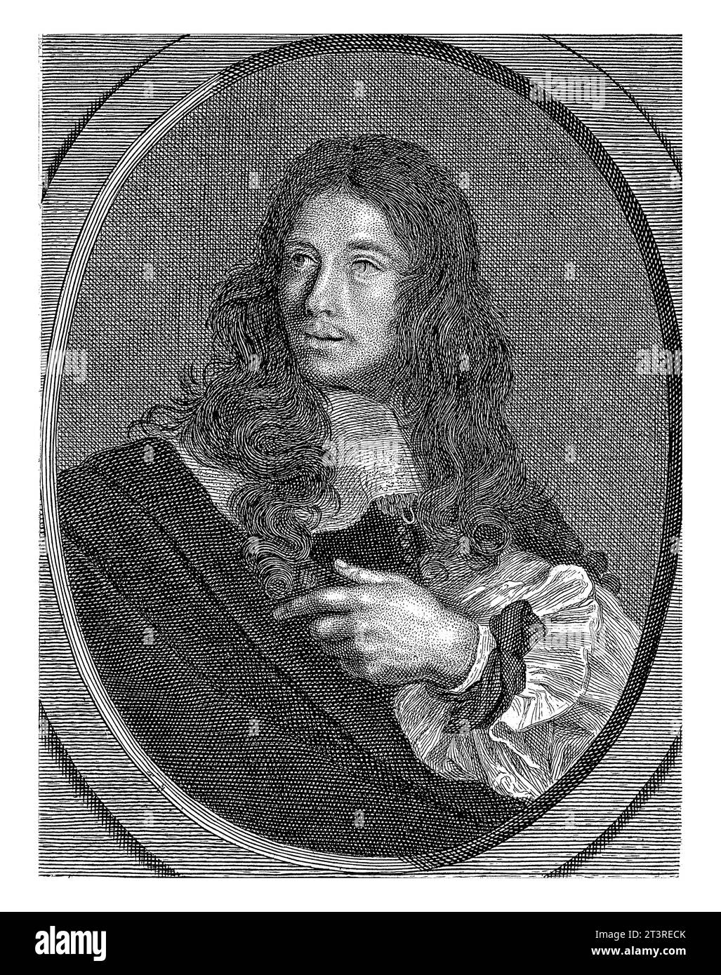 Ritratto di Etienne Picart, Bernard Picart, dopo Velut, 1690 Ritratto di Etienne (Stephanus) Picart, chiamato anche "il romano", all'età di 25 anni. E' lui Foto Stock