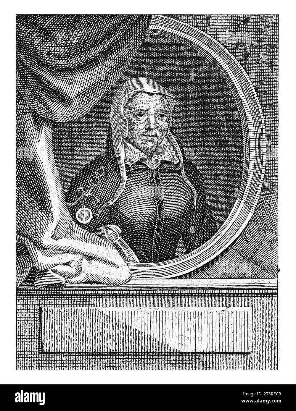 Ritratto di Kenau Simonsdochter Hasselaer, Carel Jacob de Huyser, 1763 - 1804 Busto di Kenau Simonsdochter Hasselaer a destra in cornice ovale. Foto Stock