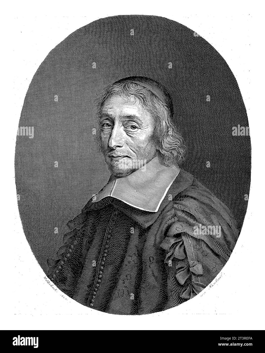 Portret van Francois de la Mothe le Vayer, Willem Steelink (i), dopo Robert Nanteuil, 1846 Portret van Frans schrijver Francois de la Mothe le Vayer. Foto Stock