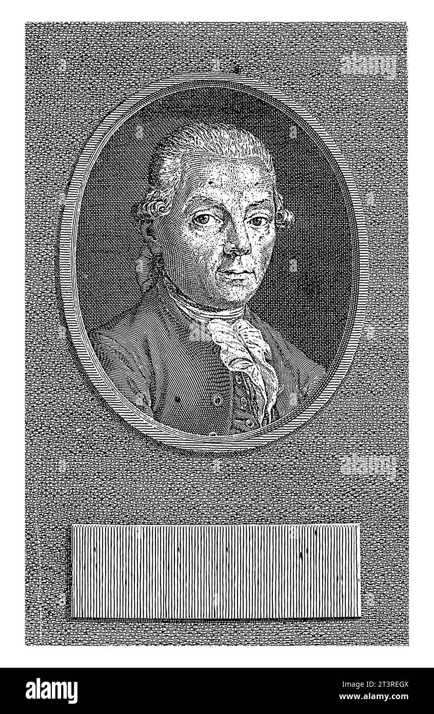 Portret van Johann Kaspar Stunzer, anonimo, Johann Martin Bernigeroth (attribuzione respinta), c. 1780 - c. 1790 Foto Stock