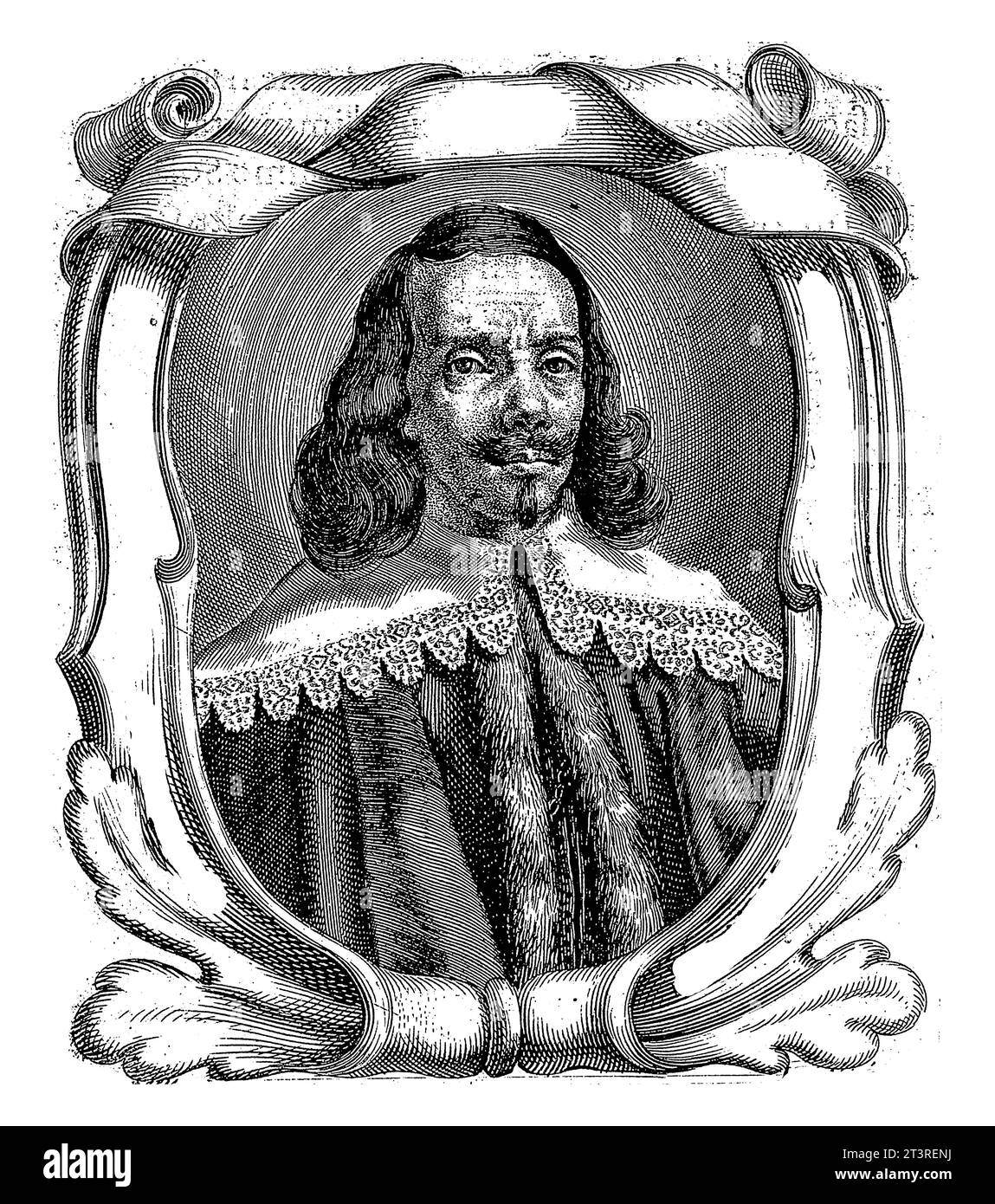 Portret van Paolo Ferretti, Giacomo Piccini, 1647, inciso d'epoca. Foto Stock