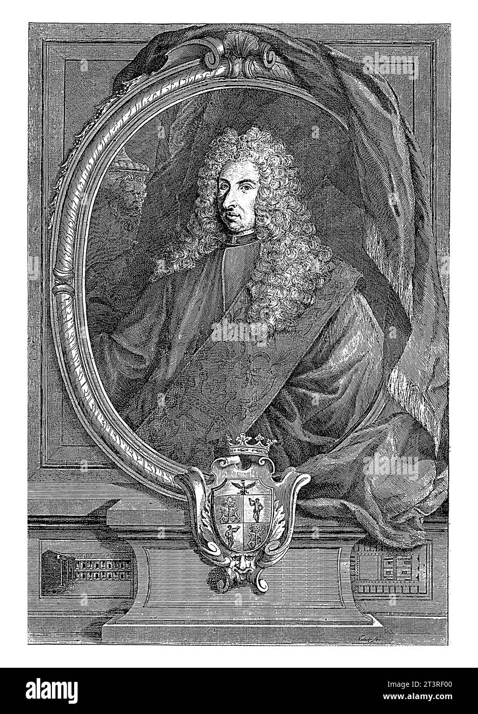 Portret van Vincenzo Carlo Barzizza, Dionigi Valesio, c. 1740 - c. 1780, vintage inciso. Foto Stock