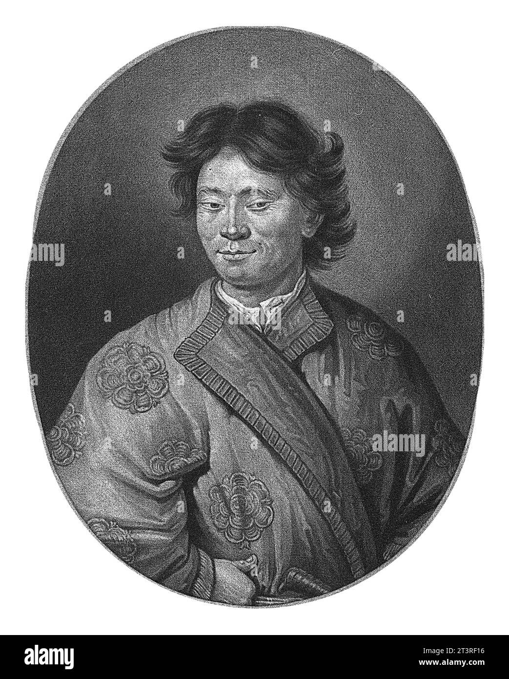 Ritratto di Peter August, Pieter Schenk (i), 1708 Peter August, servo dell'elettore di Sassonia. Foto Stock