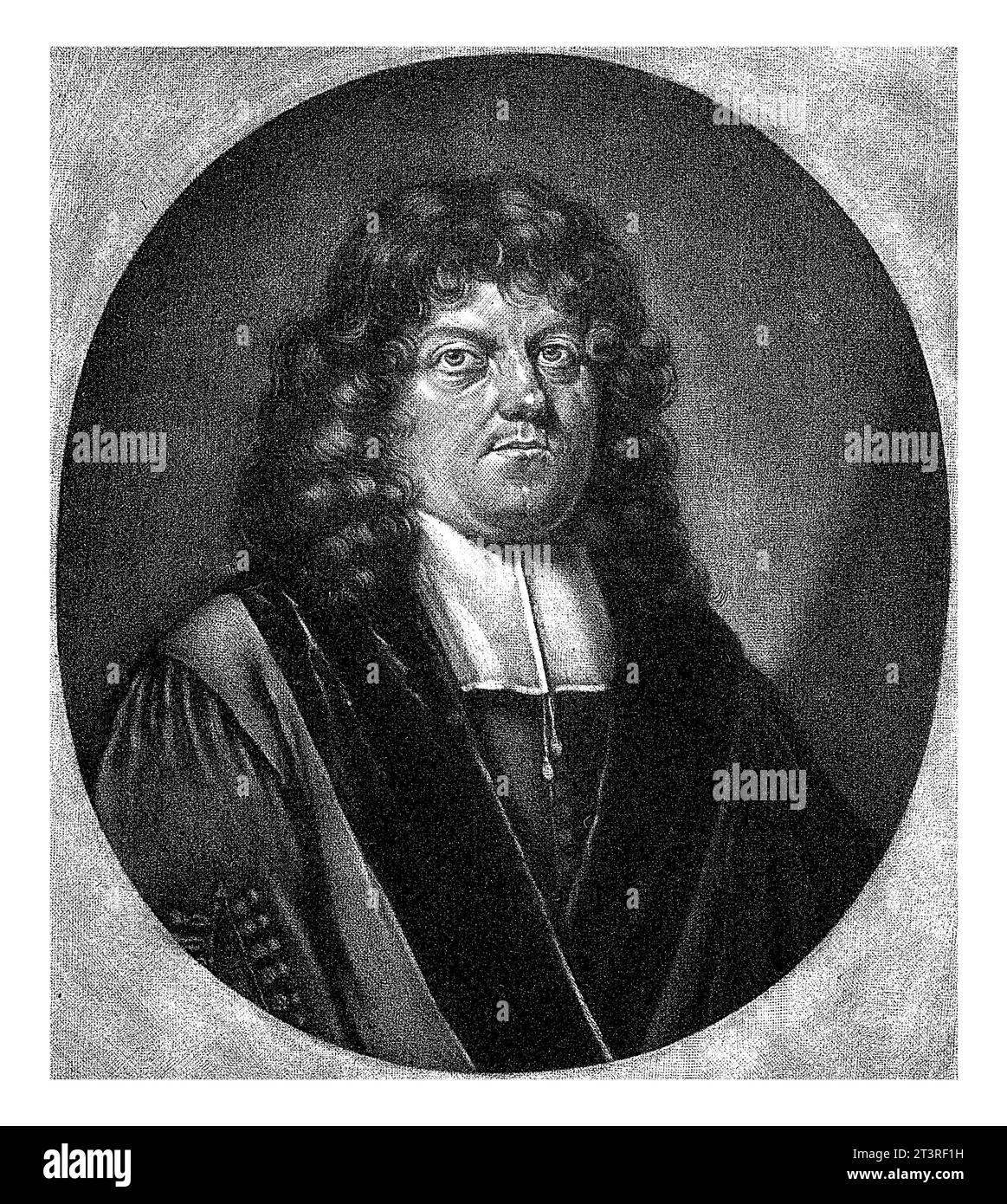Ritratto di Gerbrand van Leeuwen, Pieter Schenk (i), 1670 - 1713 il predicatore e professore Gerbrand van Leeuwen. Foto Stock