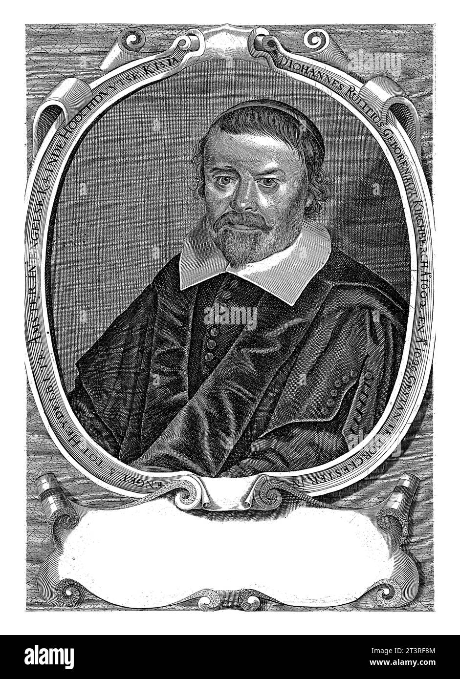 Ritratto di Johannes Rulitius, Harmen de Mayer, 1651 - 1701 Ritratto di Johannes Rulitius, ministro nella chiesa inglese e alta tedesca di Amsterdam Foto Stock