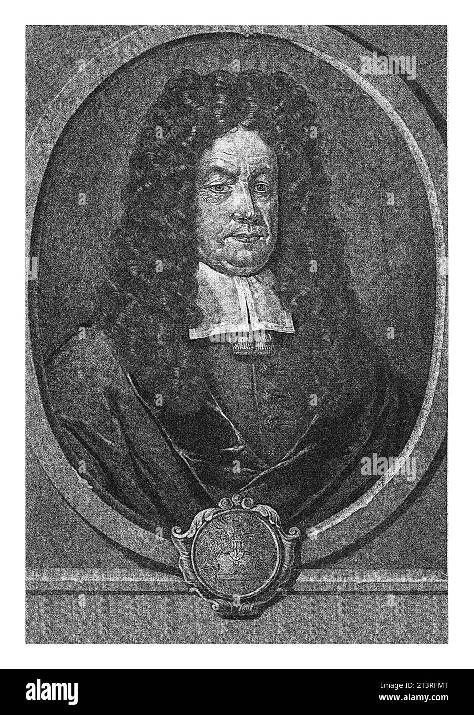 Ritratto di Johannes Matthaus Munch, Pieter Schenk (i), dopo Thilen, 1670 - 1713, inciso vintage. Foto Stock