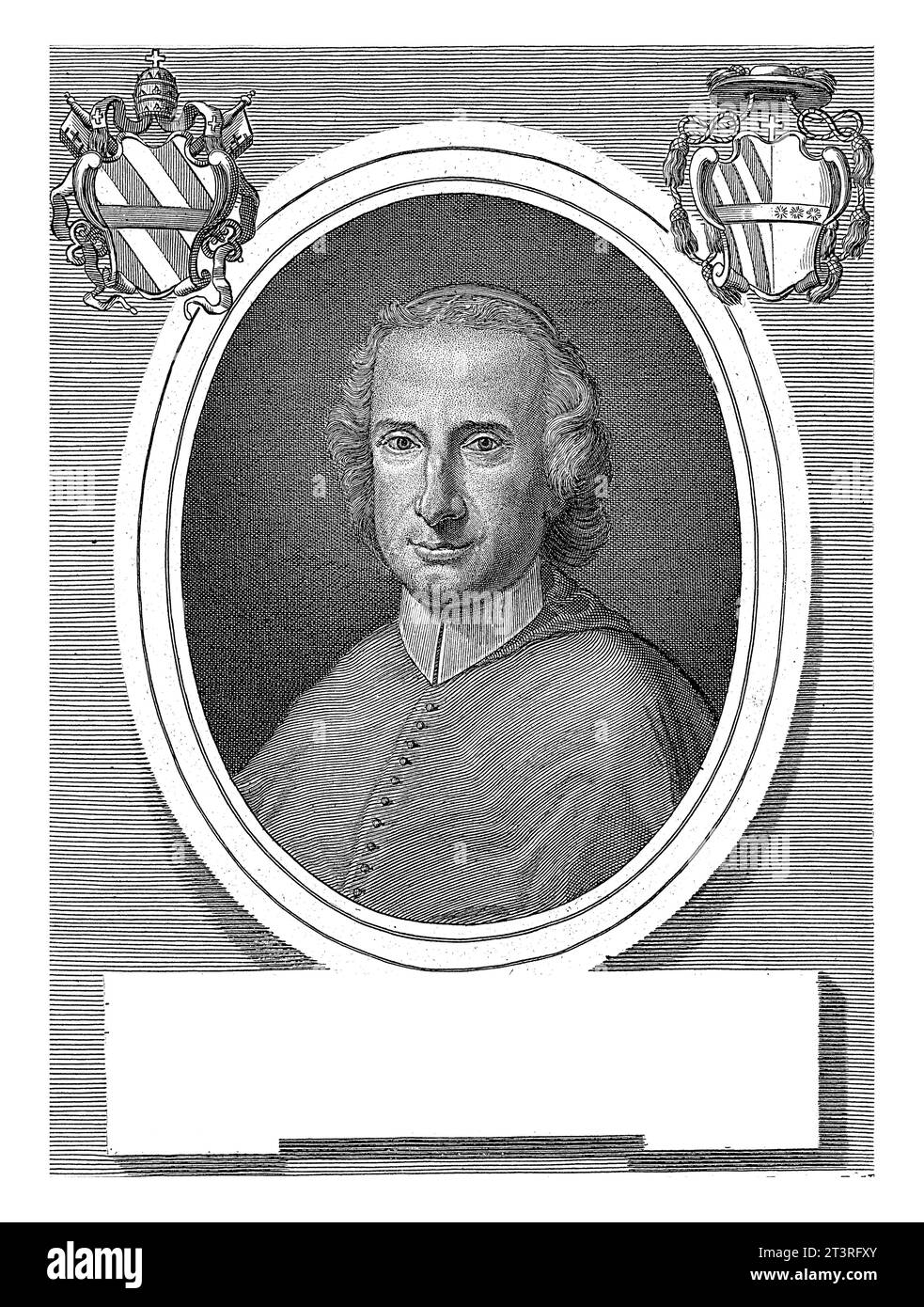 Ritratto del Cardinale Giuseppe Spinelli, Nicolo Billy, in onore di Dominico Dupra , 1750 - 1800 circa , inciso d'epoca. Foto Stock
