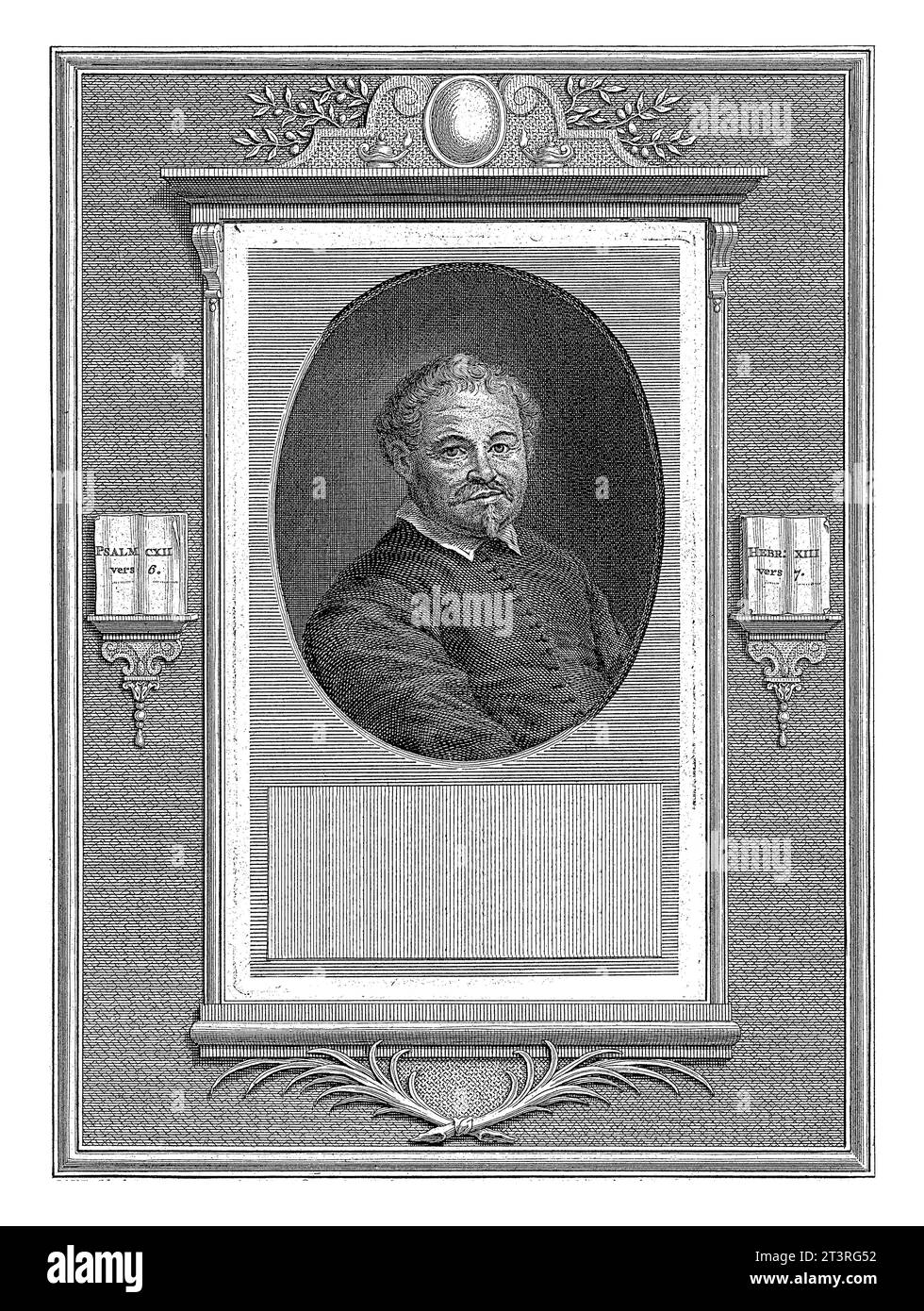 Ritratto del ministro mennonita Jacob Cornelisz., Jan Caspar Philips, dopo Cornelis Visscher (II), 1743 Ritratto di Jacob Cornelisz., Mennonite mi Foto Stock