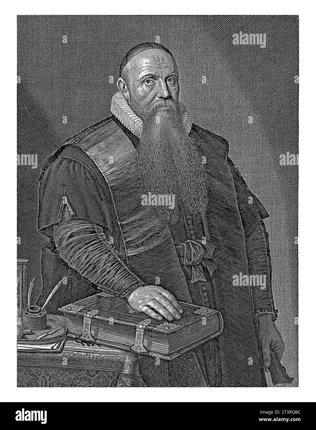 Ritratto di Jacobus Trigland, Willem Jacobsz. Delff, dopo Jan van Goyen, 1636 Ritratto del teologo Jacobus Trigland all'età di 53 anni. Foto Stock