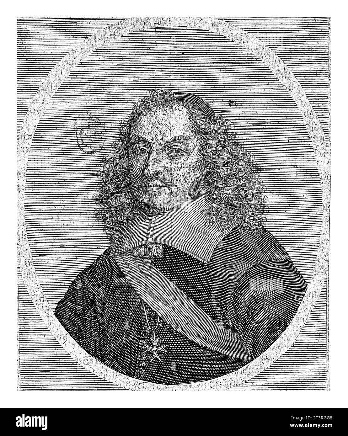 Ritratto di Johan Maurits, Conte di Nassau-Siegen, Elias Nessenthaler, 1674 - 1714 Ritratto di Johan Maurits in un ovale. Nel margine inferiore sono presenti i nomi Foto Stock