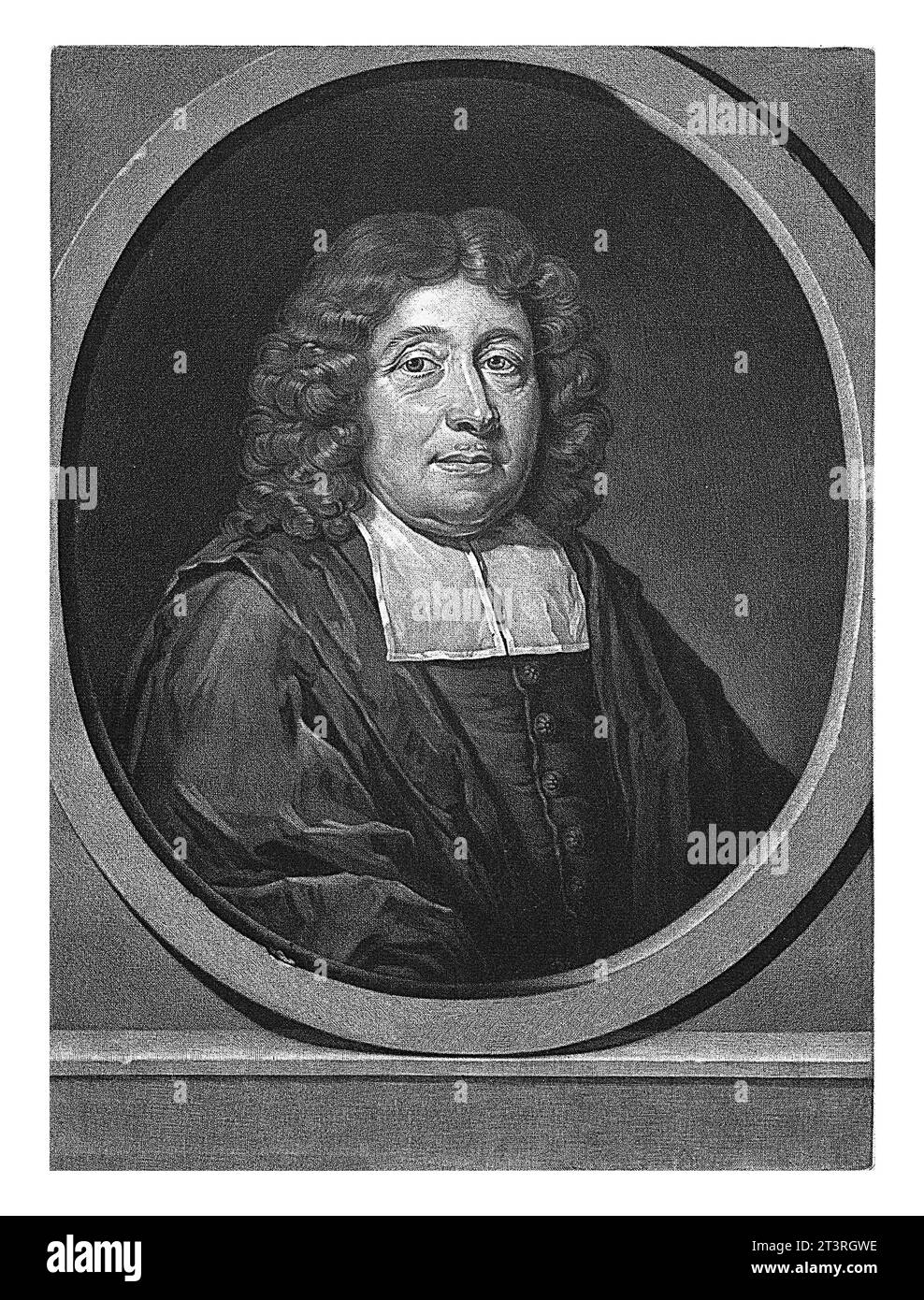 Ritratto di Bernardus Homoet, Pieter Schenk (i), 1670 - 1713 Bernardus Homoet, predicatore ad Amsterdam. Foto Stock
