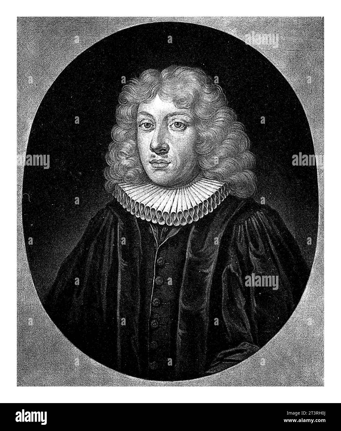 Ritratto del sacerdote Heinrich Pipping, Pieter Schenk (i), 1670 - 1713 Foto Stock