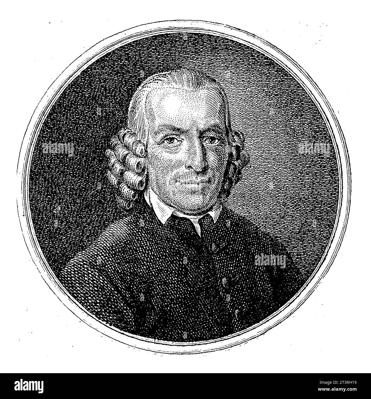 Ritratto di Willem Antony van Vloten, Reinier Vinkeles (i), 1789 Ritratto di Willem Antony van Vloten, scrittore e predicatore a Waddinxveen. Foto Stock