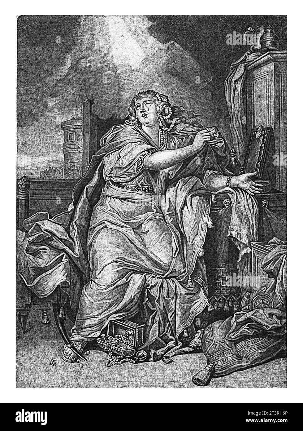 H. Maria Magdalena, Pieter Schenk (i), dopo Charles le Brun, 1670 - 1713 Foto Stock