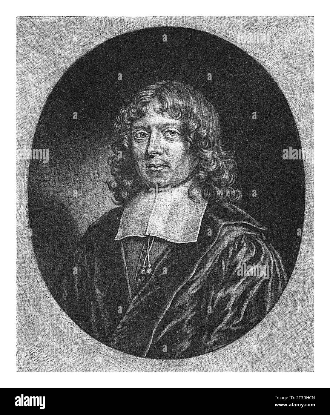 Ritratto di Gerbrand van Leeuwen, Jacob Gole, 1670 - 1724 il predicatore e professore Gerbrand van Leeuwen. Foto Stock