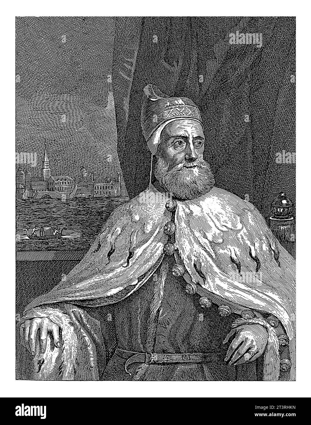 Ritratto di Francesco Donato, Lucas Vorsterman (II), dopo Jacopo Tintoretto, 1651 - 1652 Ritratto di Francesco Donato, doge di Venezia. Foto Stock