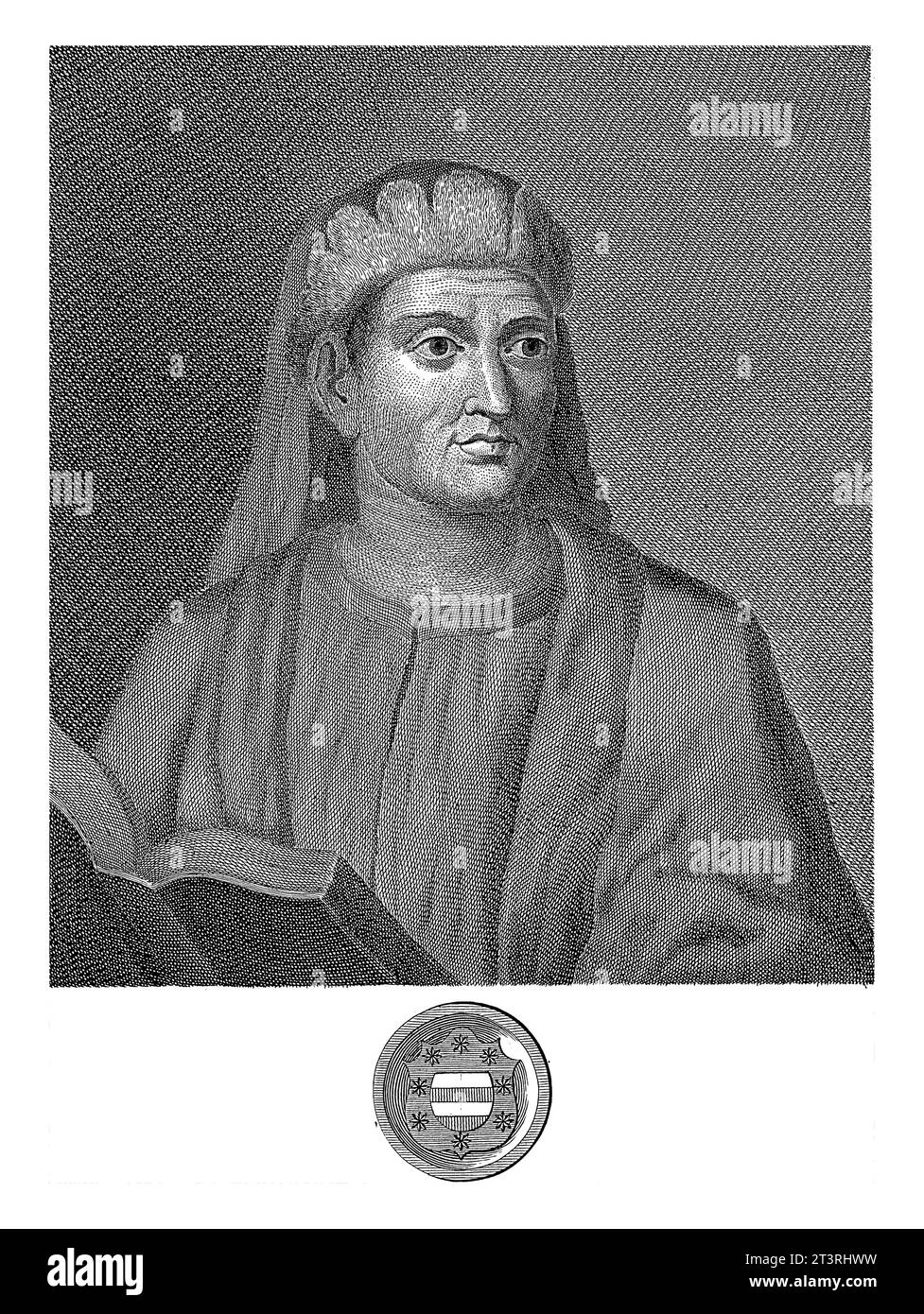 Ritratto di Benedetto Accolti, Francesco Allegrini, dopo Santi cardini, 1764 Ritratto di Benedetto Accolti. Sotto il ritratto un testo in italiano e. Foto Stock
