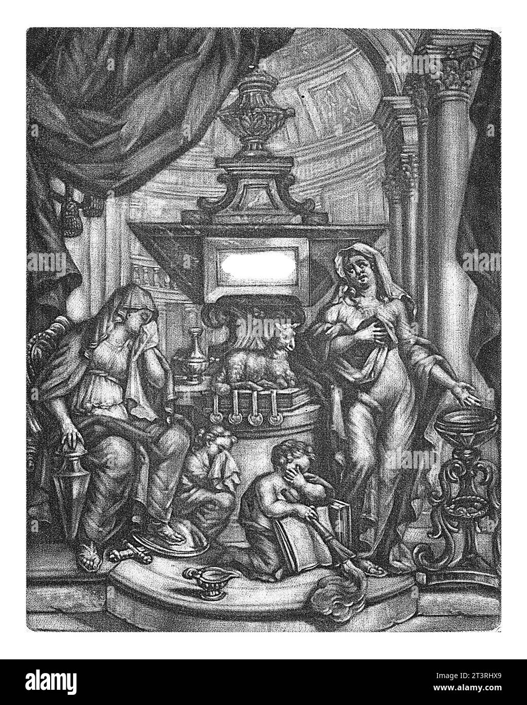 Monumento funebre di Joannes Houbakker, Arnoud van Halen, 1715 monumento funebre di Joannes Houbakker, pastore e insegnante della congregazione mennonita Foto Stock