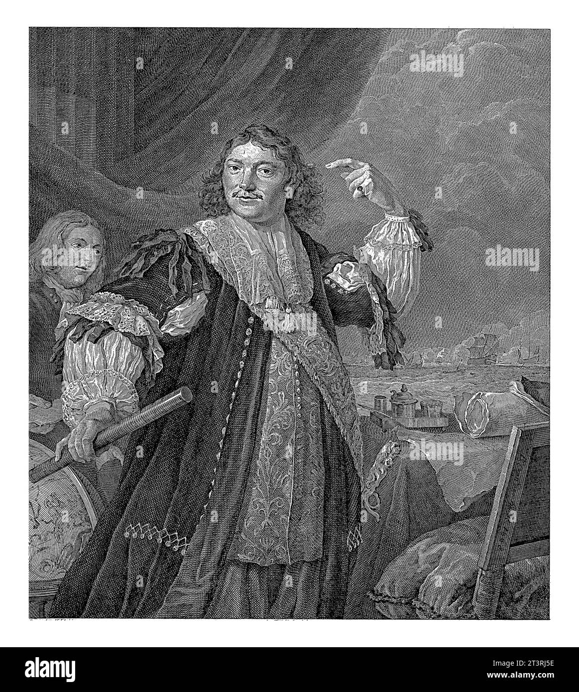 Ritratto dell'ufficiale di marina Aert Jansz. Van Nes, Johannes Christiaan Bendorp, dopo Abraham Teerlink, dopo Bartholomeus van der Helst, 1805. Foto Stock